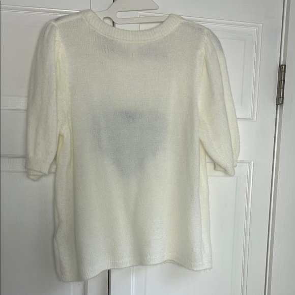 Anthropologie Maeve Short Sleeve Puff Heart Sweater - Picture 8 of 8